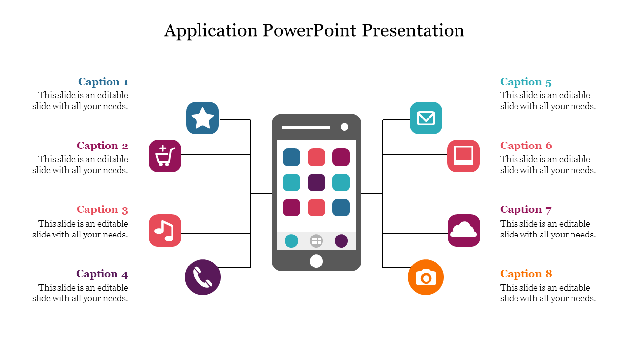 Application PowerPoint Presentation In Mobile Model